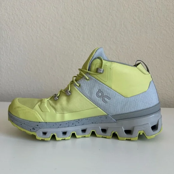 On Running Cloudtrax Waterproof Hiking Shoes Women’s 8 Gray Yellow - Picture 3 of 10